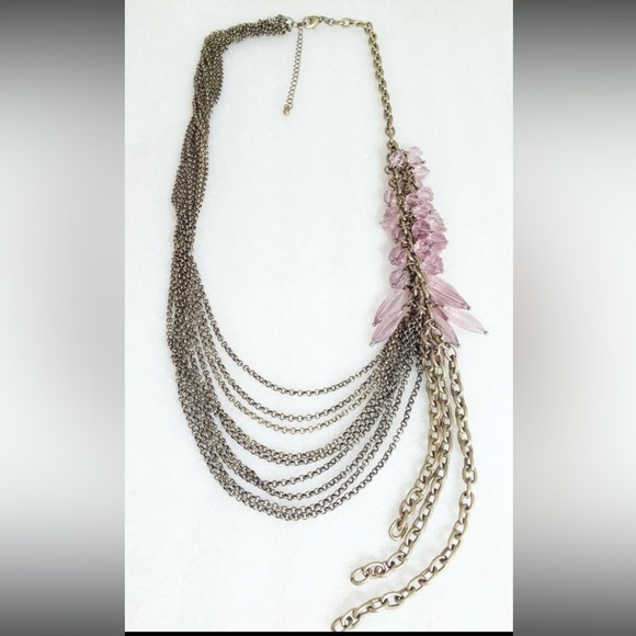 Lia Sophia Vintage Antique Gold Tone Blushing Pink Resin Necklace NWT - Picture 14 of 14